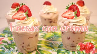 PASO A PASO Como HACER unas RICAS FRESAS con CREMA🍓 [upl. by Lusty]