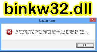 binkw32dll missing FIX  Windows 10 [upl. by Nicolai]