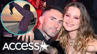 Behati Prinsloo amp Adam Levine Pose In New Photos w 3 Kids [upl. by Bathesda]