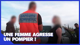 Cette femme agresse un pompier [upl. by Aneerbas]