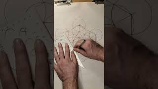 Drawing Metatrons Cube sacredgeometry geometry compass square ancient ancientknowledge [upl. by Harlow]