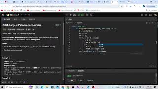 Leetcode 2384 Largest Palindromic Number greedy [upl. by Kurr]