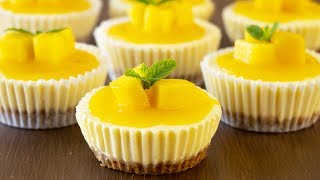 Mini Mango Lassi Cheesecakes NoBake [upl. by Oiratno765]