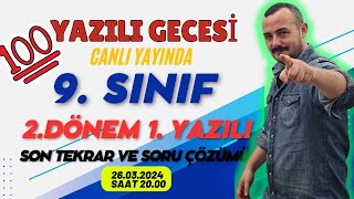 9 SINIF MATEMATİK 2 DÖNEM 1 YAZILI SON TEKRAR  TÜM SENARYOLARLA [upl. by Ardnael362]