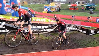 short UCI cyclocross World Cup Hulst 2023 short impression U17 Nieuwelingen Melvin Couqué [upl. by Delores634]