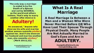 DIVORCE amp REMARRIAGE IS ADULTERY [upl. by Kellby93]