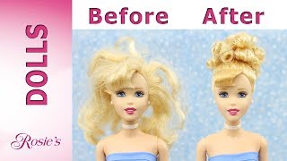 Disney Cinderella Mullti Doll Makeover Part 1  Curly Bun [upl. by Alcinia]