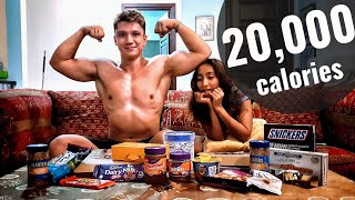 20000 CALORIES COUPLES CHALLENGE  Guy amp Girl vs Food [upl. by Ynney]