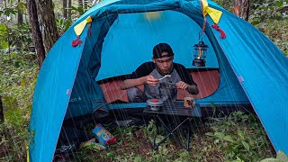 Camping in heavy rain and nonstop storms sleeping in a tent is very comfortable and relaxing [upl. by Mrots139]