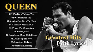 The Best of QUEEN with Lyrics 10 Songs Top Hit Songs of All Time [upl. by Bumgardner]