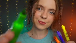 ASMR Drawing AND Tapping ON Your Face Dot dot line ✍️ Layered sounds [upl. by Ittocs]