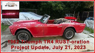 1962 Triumph TR4 RUSToration Project Update July 21st 2023 [upl. by Riamo]