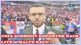 Uefa schmeißt Reporter nach Live Schalte raus [upl. by Eddra258]