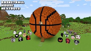 SURVIVAL BASKETBALL HOUSE WITH 100 NEXTBOTS in Minecraft  Gameplay  Coffin Meme [upl. by Mattson]