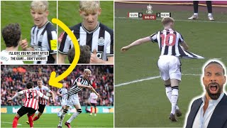 🤣 Anthony Gordons Ice Cool Reply to Sunderland Players Shirt pulling  Newcastle vs Sunderland 30 [upl. by Pillihpnhoj]