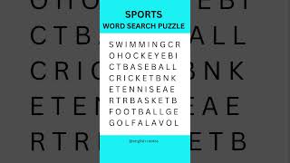 Sports Word Search Puzzle  puzzle puzzlegame puzzles puzzlesolvers puzzlechallenge [upl. by Amme]