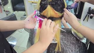 Hair Coloring Tutorial  Multi Tone Highlights and Vibrant Colors [upl. by Martin]