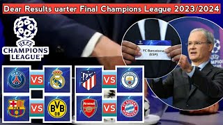 Draw Results Quarter Finals UEFA Champions League Season 20232024 [upl. by Oliric]