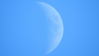 Daytime Waxing Crescent Moon 334 of 16 January 2024 recorded with Nikon P900 [upl. by Burney922]