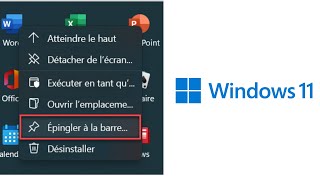 comment retirer et épingler une application dans la barre Des tâches windows11 [upl. by Marnie]