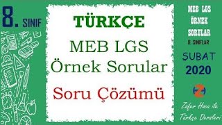 LGS Örnek Soru Çözümleri  Türkçe Dersi  Şubat 2020 MEB [upl. by Collen]