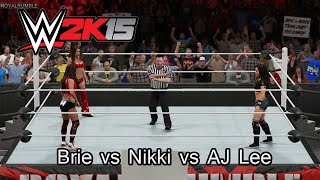 WWE 2K15 PS4 Nikki Vs Brie Vs AJ Lee CPU Simulation [upl. by Ojahtnamas25]