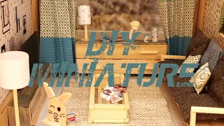 DIY MINIATURE 1 CREATION FACILE DE 20 OBJETS salon en bois living room [upl. by Fennie141]