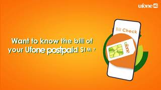 Ufone 4G  How to check your Postpaid Sim Bill [upl. by Oiralednac]