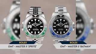 Rolex GMTMaster II Sprite and Rolex GMTMaster II Batman [upl. by Ahsinut]