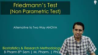 Friedmanns Test  Non Parametric Test [upl. by Nylknarf550]