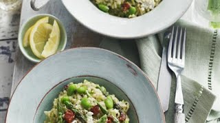 Recette  Risotto aux asperges vertes façon Cyril Lignac [upl. by Leacim]