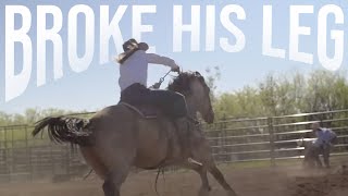 Broke His Leg On A Bucking Horse Rodeo Time 368 [upl. by Trin]