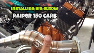 INSTALLING BIG ELBOW SA RAIDER 150 CARB NA KINABITAN NATIN NG RACING CDI rdworksideas [upl. by Kliman]