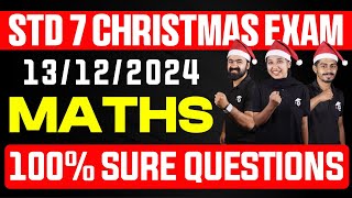 STD 7 Christmas Exam Maths  13122024 100 Sure Questions  Eduport [upl. by Gnaht]