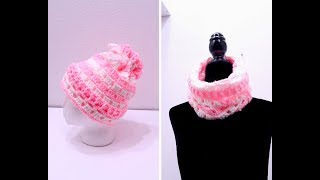 Como Hacer Gorro Bufanda en crochet para Niña [upl. by Macnamara]