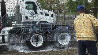 Before and After Bioclean System Two Step Truck Washing Video for Fleets [upl. by Ainatnas674]