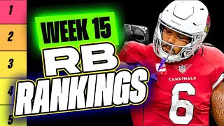 🔥 NEW Top 36 RB RANKINGS for Week 15 Fantasy Football 🚀  Fantasy Football Rankings [upl. by Nyre]