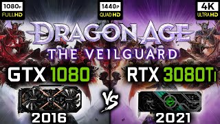 GTX 1080 vs RTX 3080 Ti in Dragon Age The Veilguard  1080p 1440p 4K Benchmark  XeSS FSR DLSS [upl. by Nerin5]