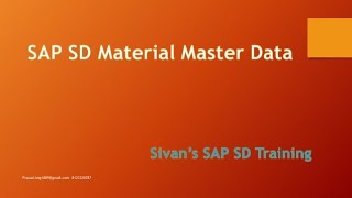 Material Master Data MM01 MM02 MM03  Sivans SAP SD Training [upl. by Mike]