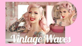 Vintage Waves Tutorial  Pinup Hairstyling using a Curling Iron [upl. by Ziul]