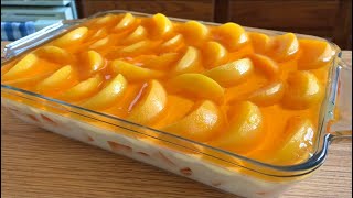 Postre de durazno 🍑 con queso y gelatinafácil y delicioso 😋 [upl. by Theodoric]