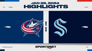 NHL Highlights  Blue Jackets vs Kraken  January 28 2024 [upl. by Aillimac]