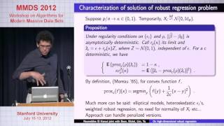 On Robust Regression Estimators in High dimension Noureddine El Karoui University of California [upl. by Adnoyek]