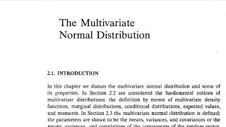 INTRODUCTION TO MULTIVARIATE NORMAL DISTRIBUTION [upl. by Atnoek]