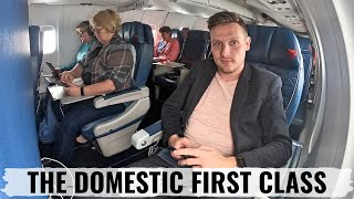 Review DELTA AIR LINES DOMESTIC FIRST CLASS on THE CRJ900 [upl. by Ydarg681]