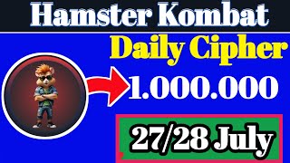 28 July Hamster kombat Daily Cipher Code Today [upl. by Lelith624]