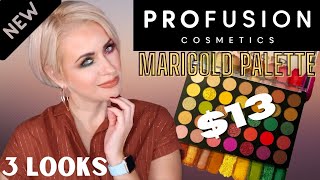 PROFUSION MARIGOLD EYESHADOW PALETTE  3 FALL LOOKS  Steffs Beauty Stash [upl. by Pizor]