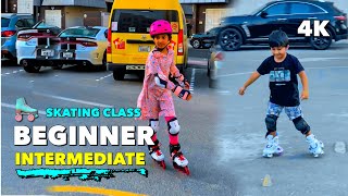 Beginner and intermediate  Rollerblades  Skating Class 4K [upl. by Eppesiug]