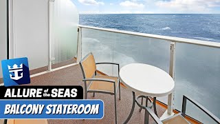 Allure of the Seas  Ultra Spacious Balcony Stateroom Tour amp Review 4K  Royal Caribbean Cruise [upl. by Jamieson]