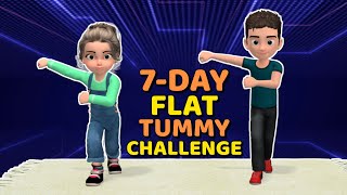 7DAY FLAT TUMMY CHALLENGE CORE EXERCISES FOR KIDS [upl. by Xonnel172]